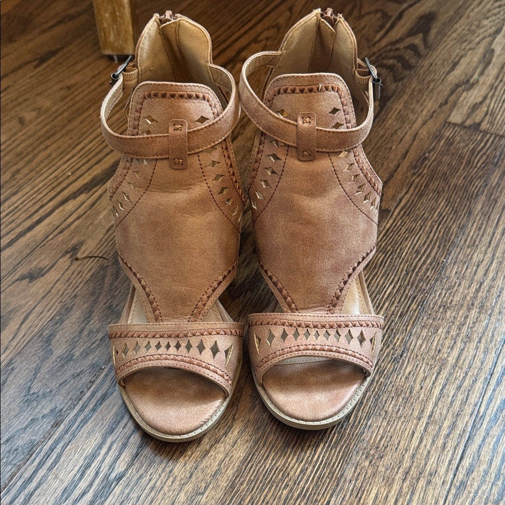 Report Brown Cutout Women's Heels